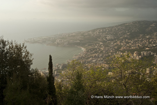 Bucht von Jounieh von Harissa aus gesehen